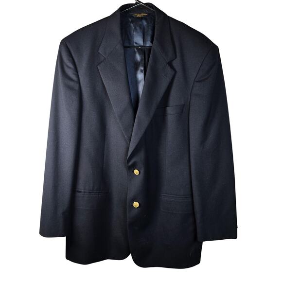 Brooks Brothers Blazer 44 Long Wool Gold Buttons USA - Picture 1 of 10